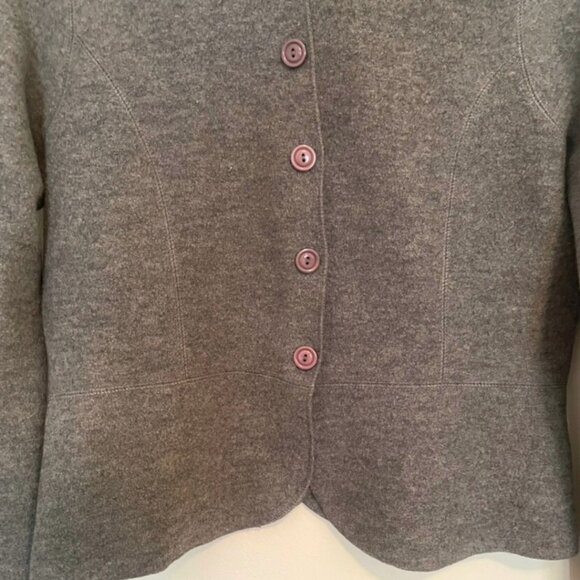 August Silk Charcoal Wool Button Jacket, Size: L - Picture 5 of 7